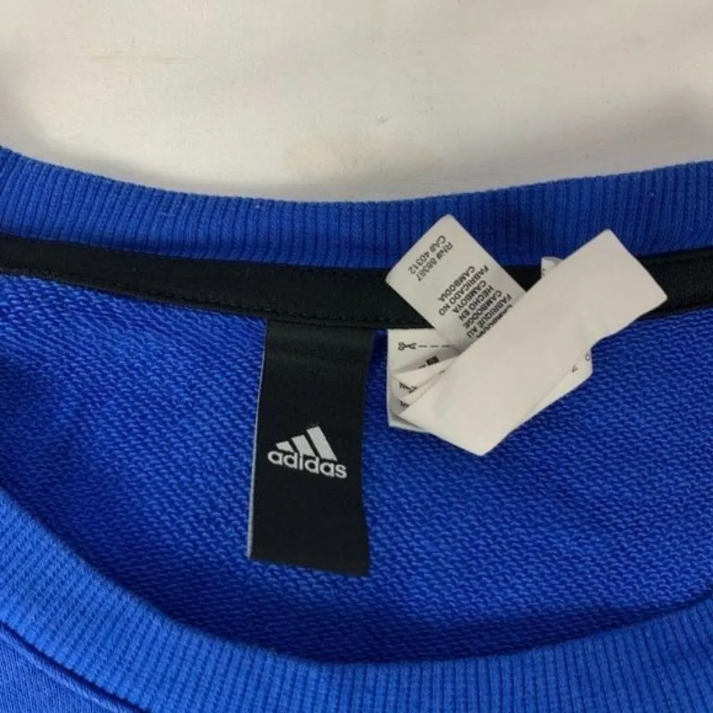 Adidas Womens Blue Long Sleeve Mesh Layered Pullover Top Size Small - Image 4