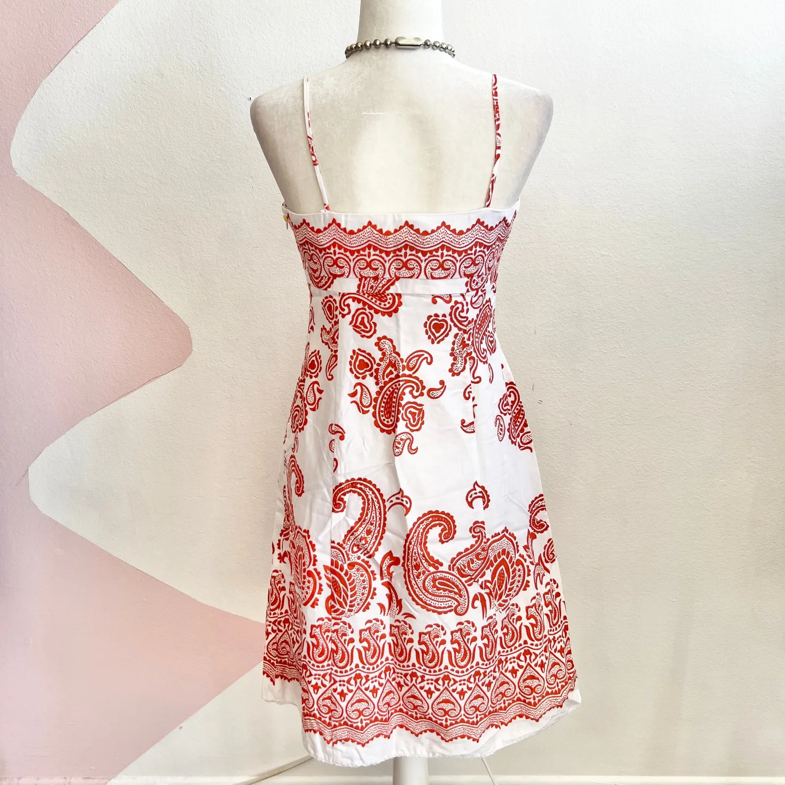 Ann Taylor‎ Paisley Babydoll Dress Sz 4P Y2K 2000s Boho Retro Indie Cottagecore - Image 3