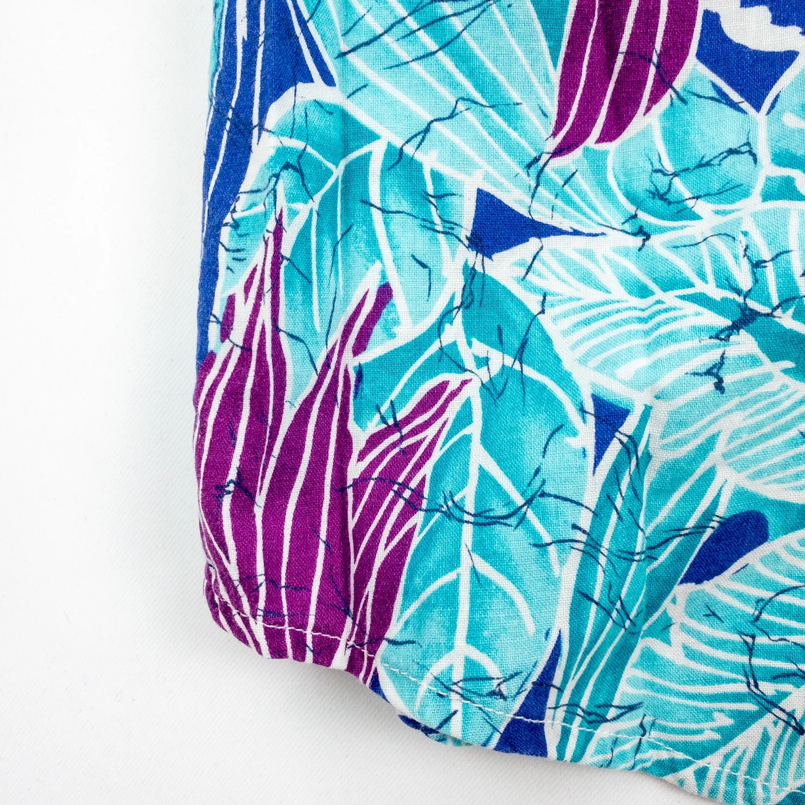 Sandra Ingrish Sport Vintage Hawaiian Blue Purple Shirt Womans Small Unisex - Image 12