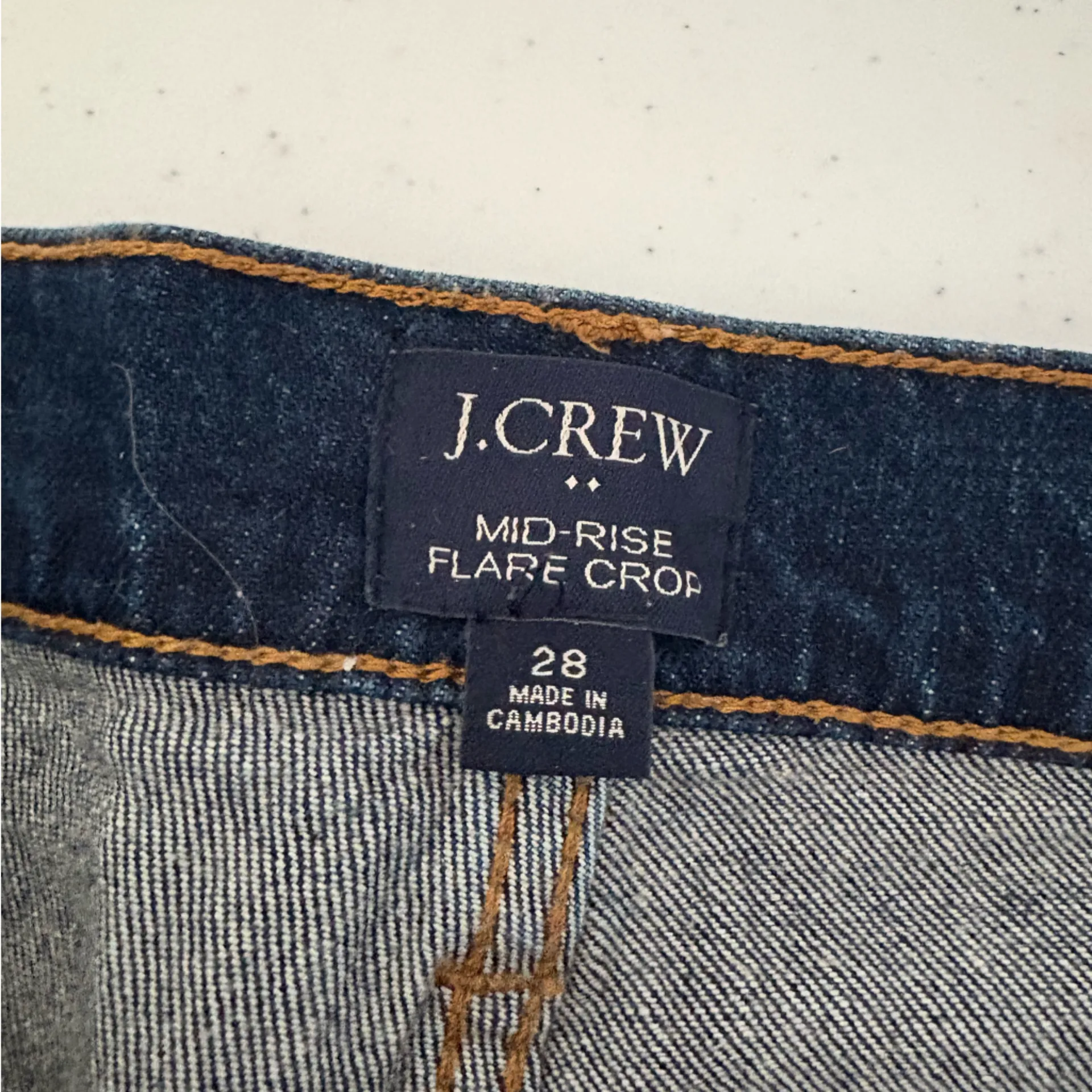 J. CREW Flare Crop Jeans Stretch Denim Button Fly Ankle Dark Wash‎ 5 Pocket 485 - Image 11