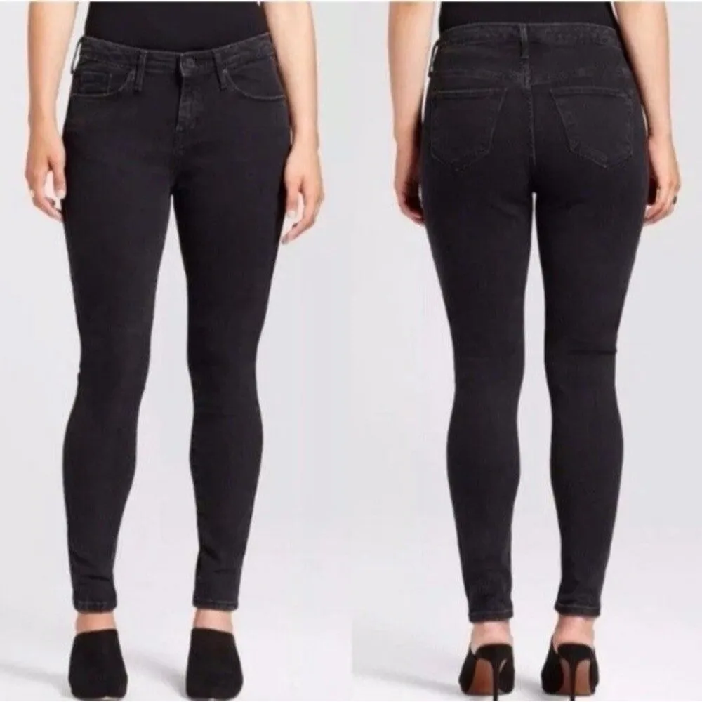 Mossimo Women’s Black Mid Rise Curvy Skinny Stretch Jeans 6/28/R New! - Image 2