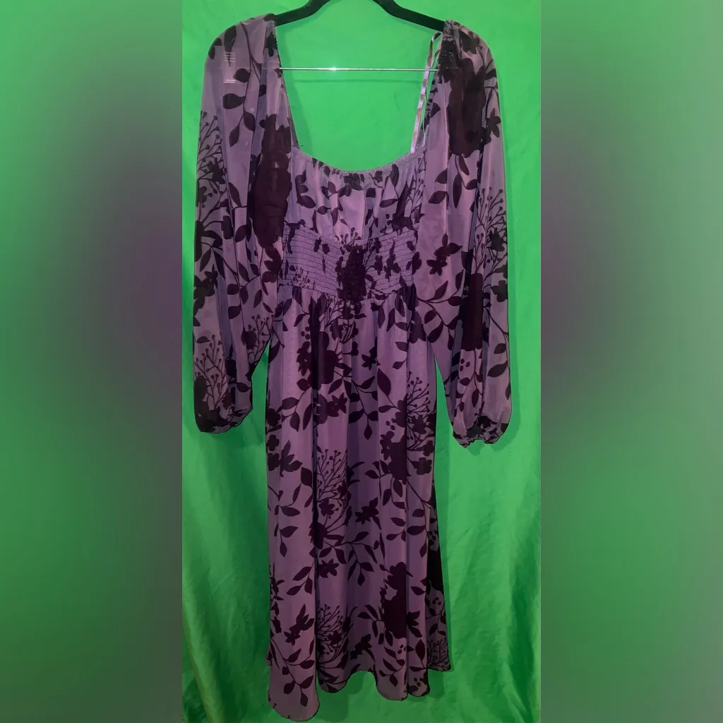 Hutch  Elegant Purple Floral Dress size Small - Image 4