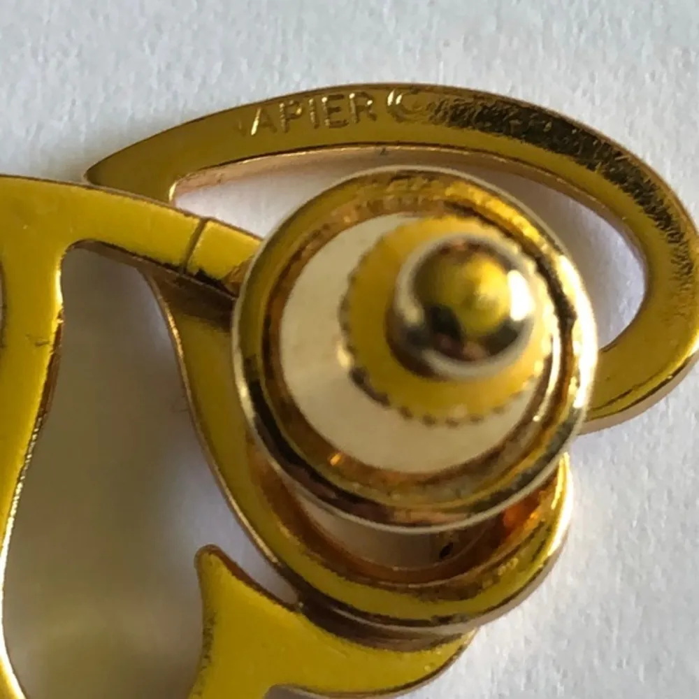 Napier Vintage Gold Tone Double Heart Brooch Scarf Pin - Image 3