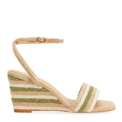 Jeffery Campbell Women's‎ Sailboat Wedge Jute Sandals, Tan/Green, Size 9, NWT - Image 2
