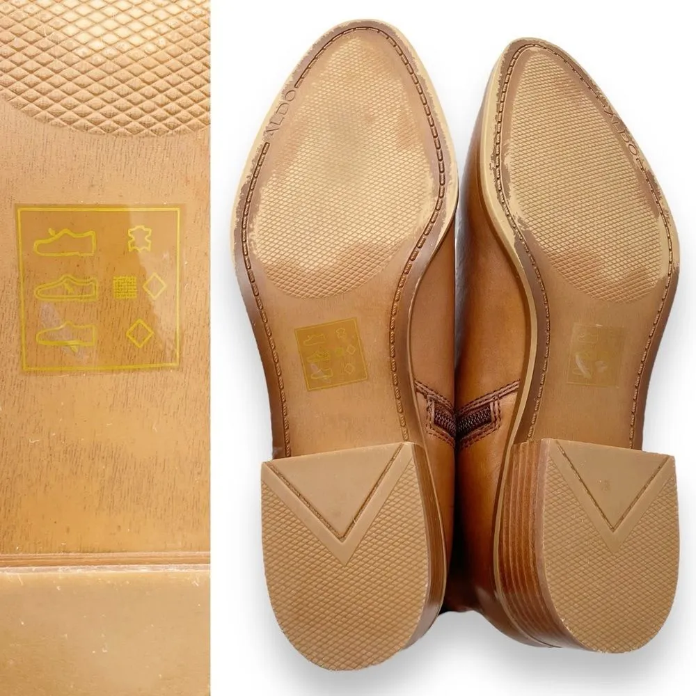 Aldo Reravia Cognac Leather Ankle Bootie Low Heel Fashion Boot Women’s Size 9 - Image 15