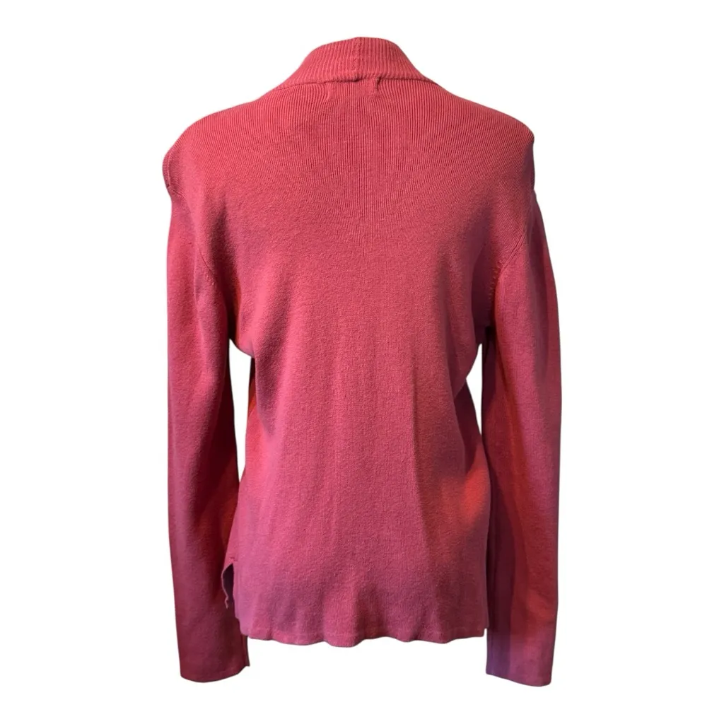 Vintage Jeanne Pierre Pink Knit Cotton Mock Turtleneck Sweater M Medium - Image 4