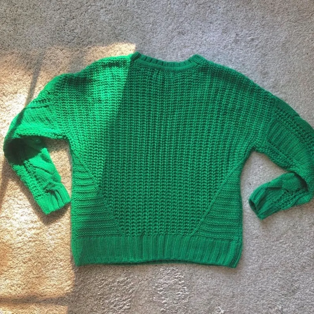 kelly green cable knit sweater Size XS - Image 8