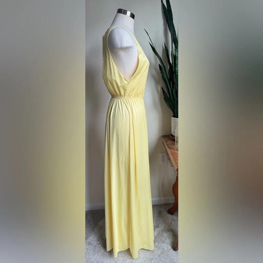 70s‎ Vintage Butter Yellow Wide Leg Jumpsuit – Union Made USA Glam Romcom Core Size M - Image 8