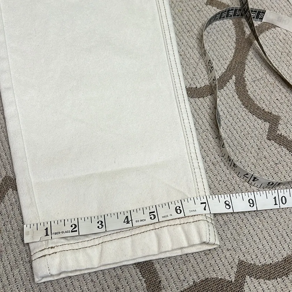 Future Collective Kahlana Barfield Brown Cream Mid Rise Tapered Leg jeans Size 6 - Image 9