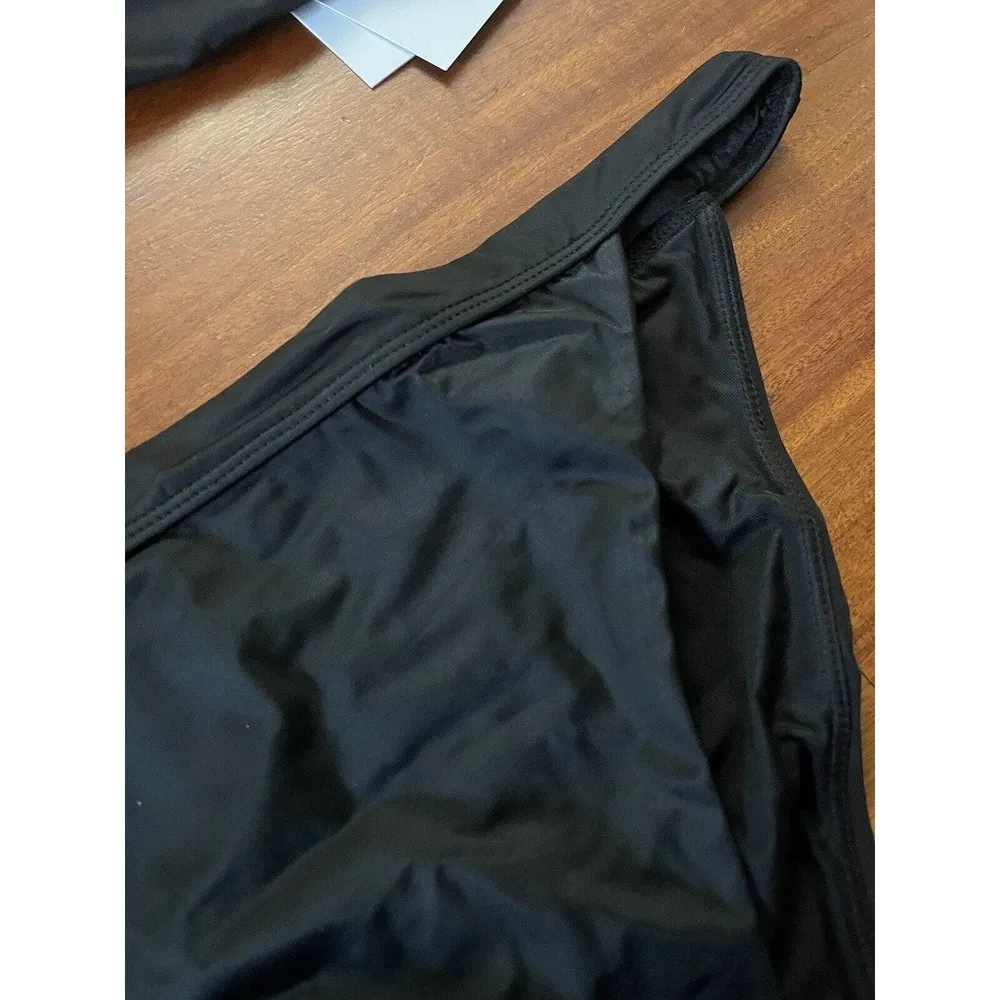 NWT Andie Swim Black Newport Bandeau Top Caicos Bottom Bikini Set XL - Image 6