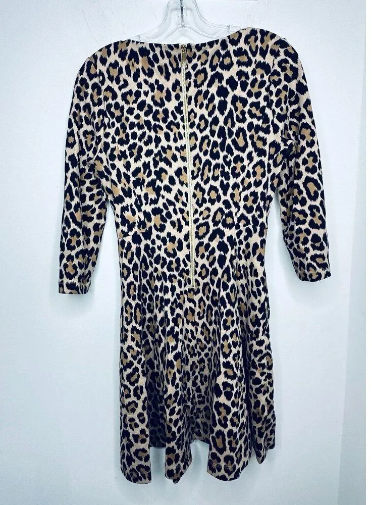Kate Spade fit and flare cheetah print preppy dress designer pockets comfort - Image 9