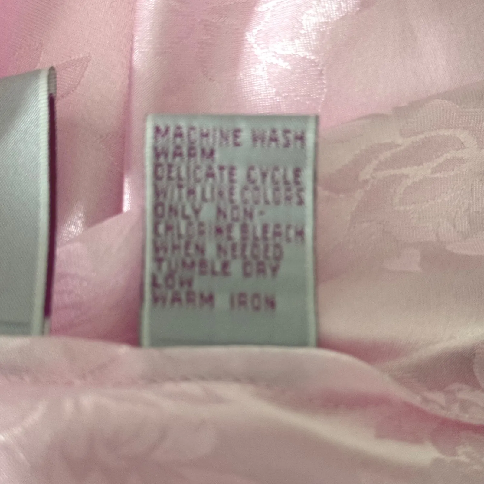 Amanda Smith Cami Tank TopM Pink‎ Satin Floral Jacquard Lace Fairy Y2K Vintage - Image 7