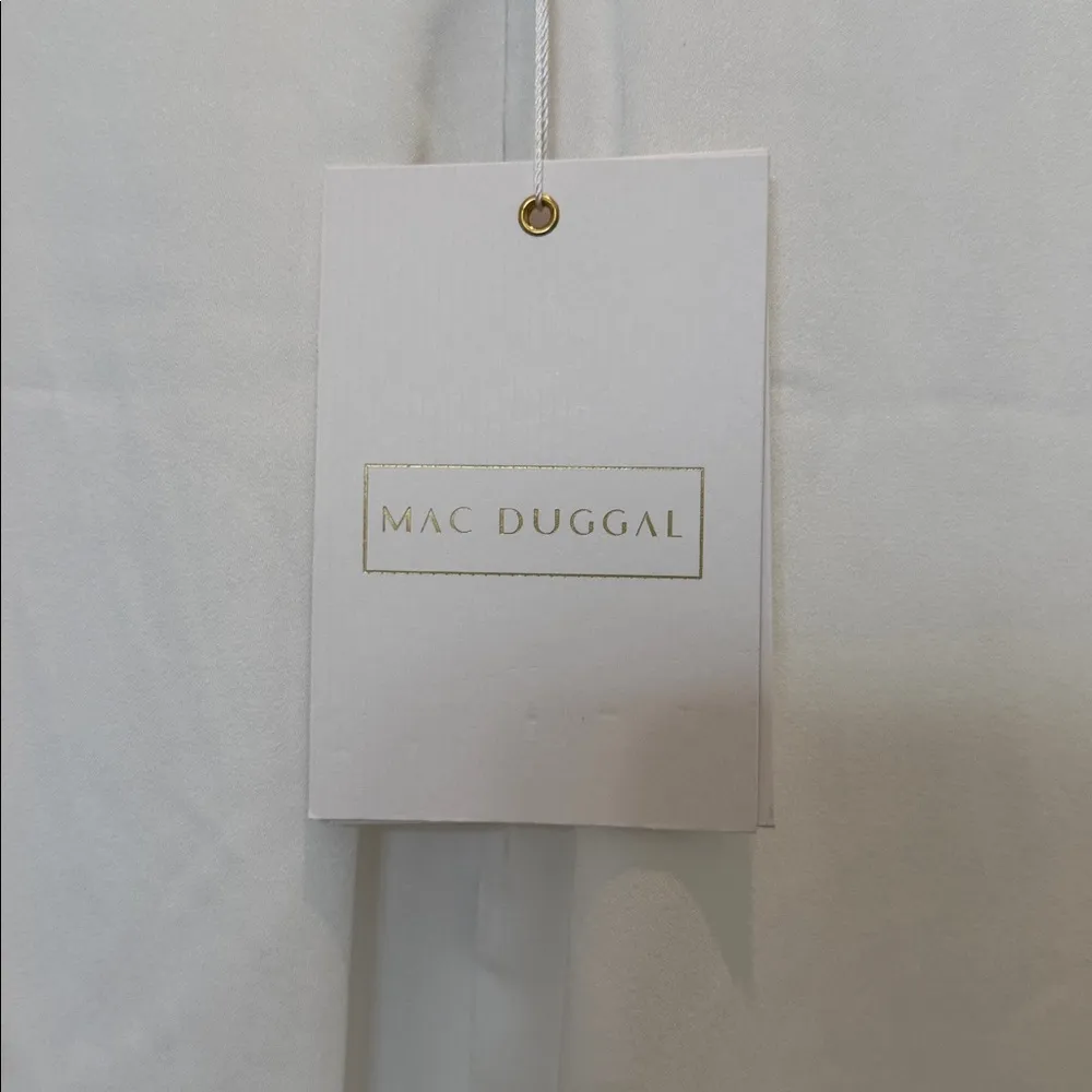 Mac Duggal 11438 Feather Cap Sleeve Pearl Embellished Tea-length Dress Sz 10 NWT - Image 10