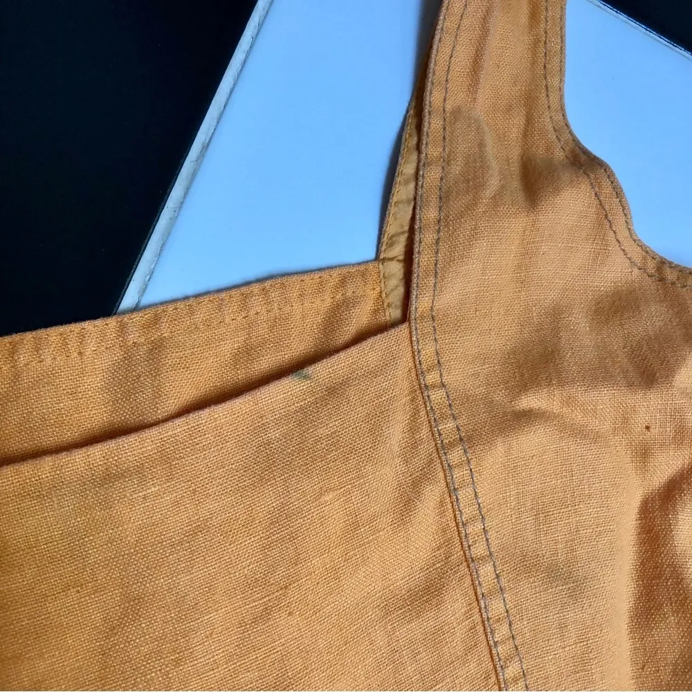 Nicholas Belted Linen Midi Dress Sleeveless Pinafore Tangerine Orange size 10 - Image 13