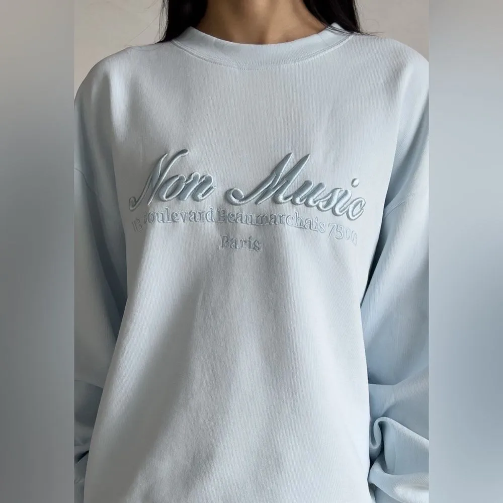 Monika Non Music Sweatshirt Blue Small NWT IN PACKAGE - Image 2