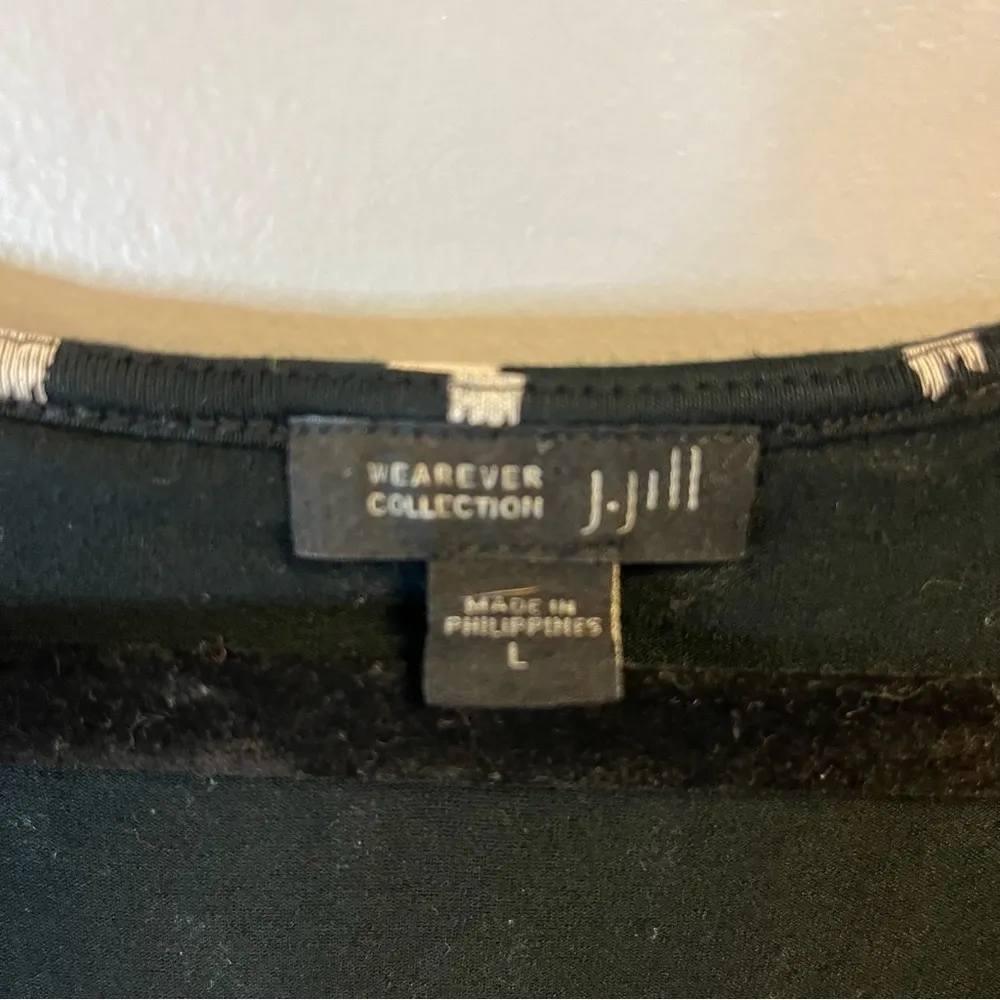 J. Jill Tank Black & White Polka Dot Scoop Neck Sleeveless w/ Flutter Back L GUC - Image 3