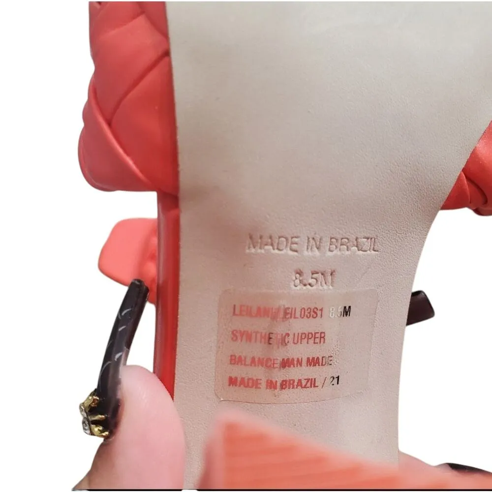 Steve Madden Leilani Red Block Heel Woven Mule Size: 8.5 - Image 7