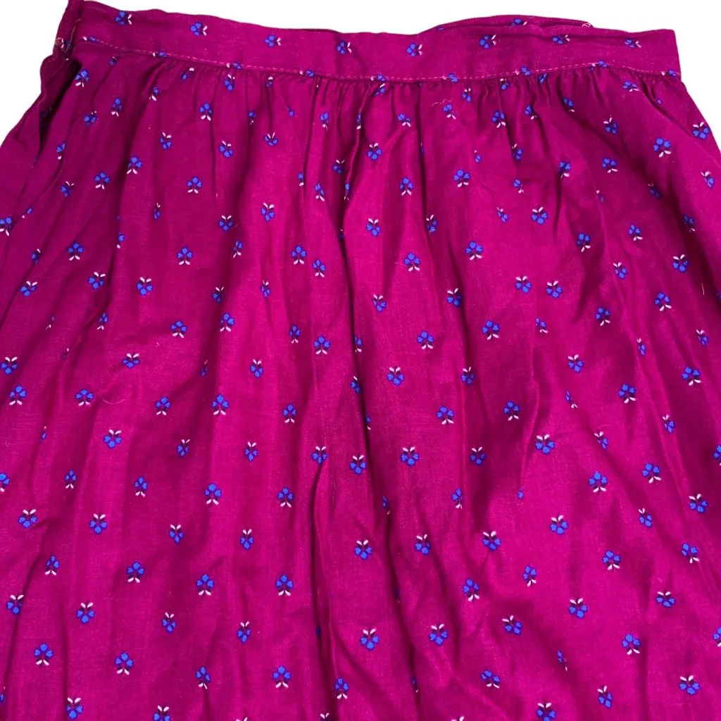 Vintage 80s Russ Togs A Line Skirt S Purple Floral Button Pocket Cottagecore - Image 4