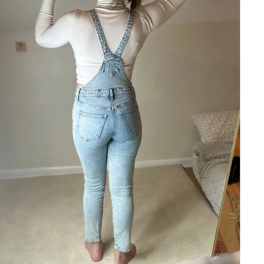 Old Navy : Light Wash Blue Overalls - Image 2