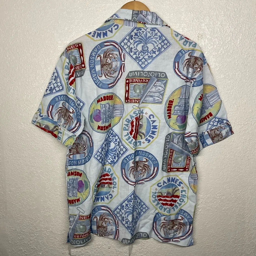 Damson Madder Chlo Holiday Print Shirt Size 12 Blue - Image 4