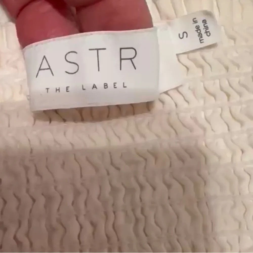 the Label Puff Sleeve Nina Smocked Mini Dress in Off White Size Small - Image 14