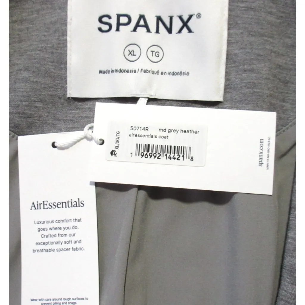 NWT Spanx AirEssentials Long Jacket in Medium Grey Heather Open Front Coat XL - Image 6