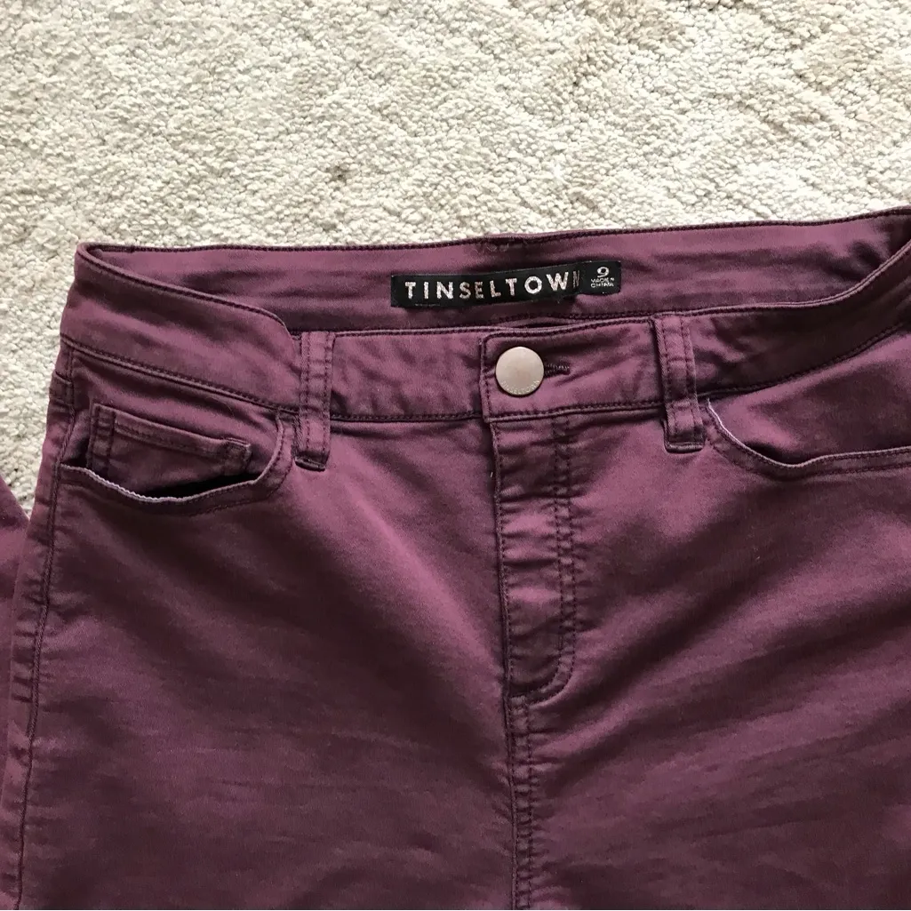 Skinny Jeans/Maroon by Tinsel Town Pants/Junior Size 9 Red - Image 2
