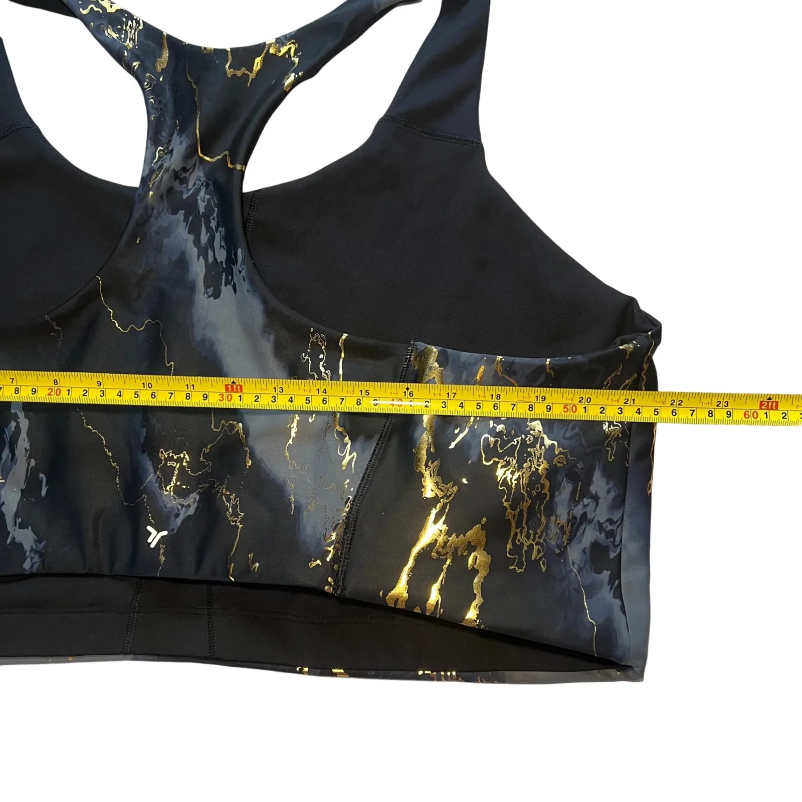 Old Navy Active Black Marble Gold Powersoft Medium‎ Support Sports Bra Womens 4X - Image 9