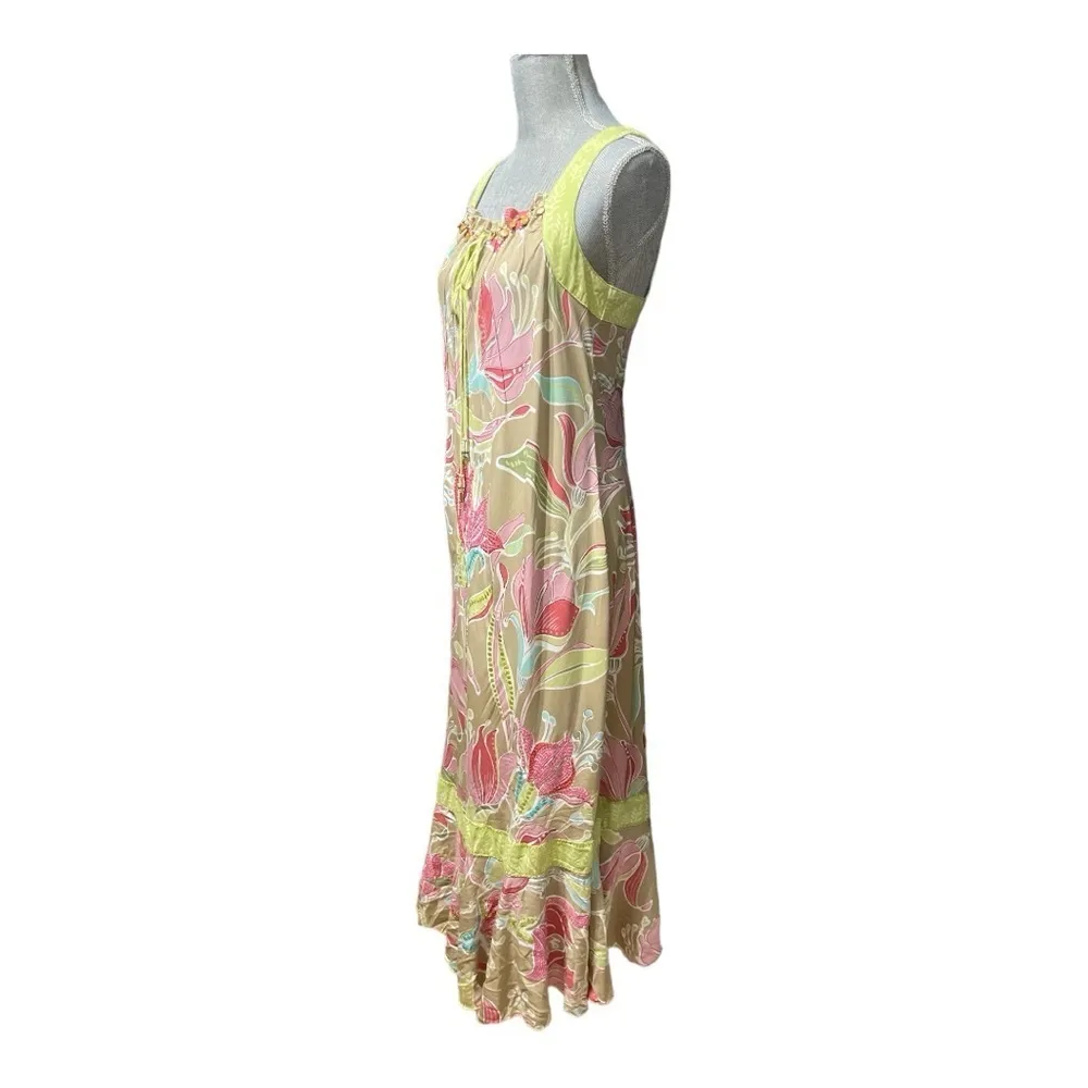 Ku De Ta Floral Sundress with Beaded Sequins size L Pink Size L - Image 2