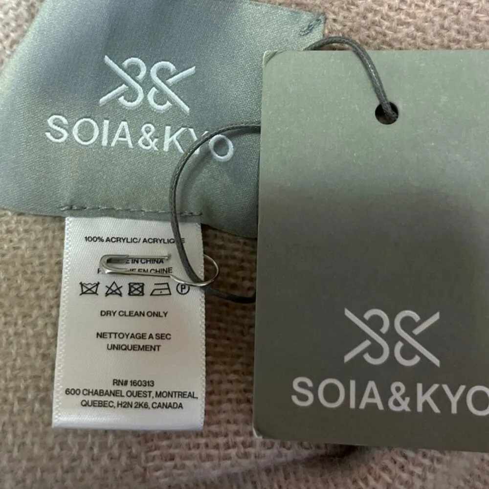 NEW Soia & Kyo Multicolor Knit Colorblock Fringe Open Poncho Cardigan Sweater OS - Image 4