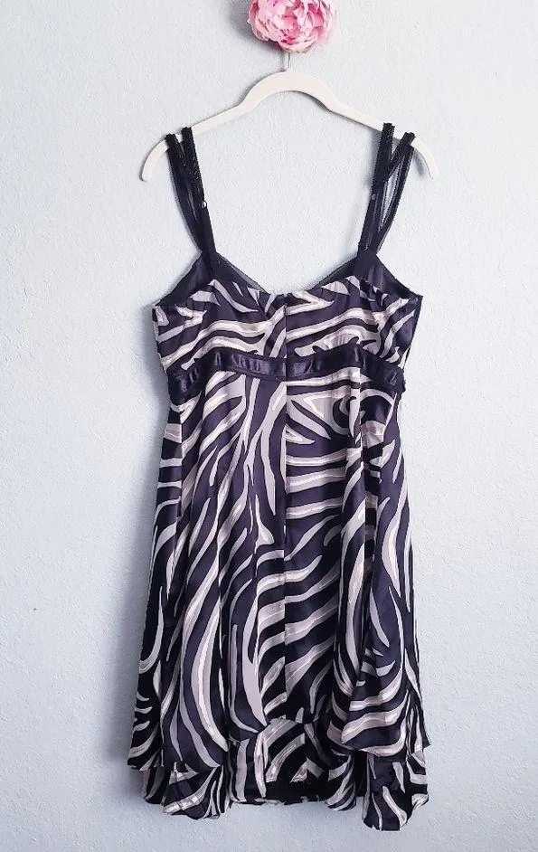 Y2K Zebra Silk Dress White House Black Market - Image 5