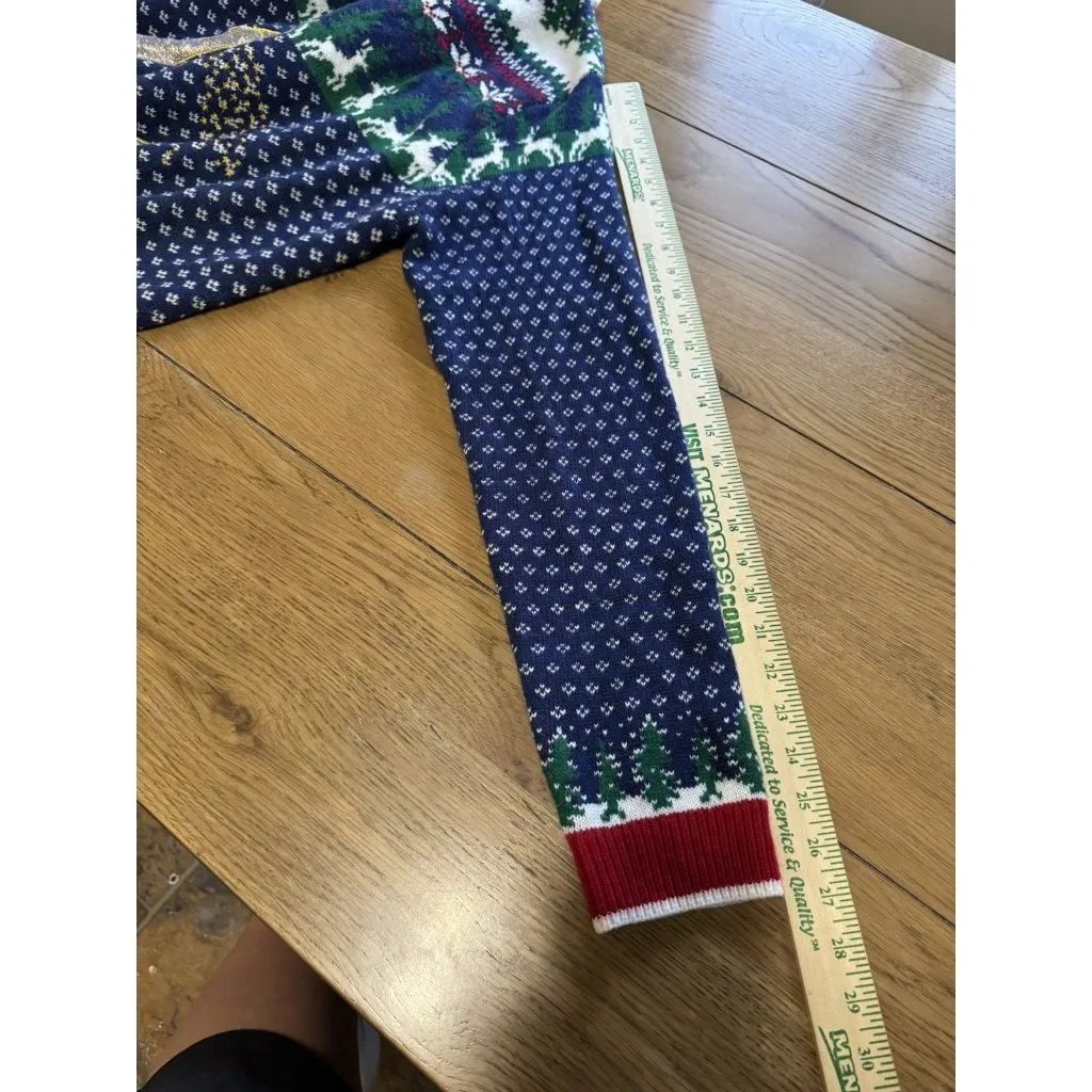 Holiday Time Ugly Christmas Sweater Wolf Knit Holiday Party‎ Office Fantasy 2x - Image 8