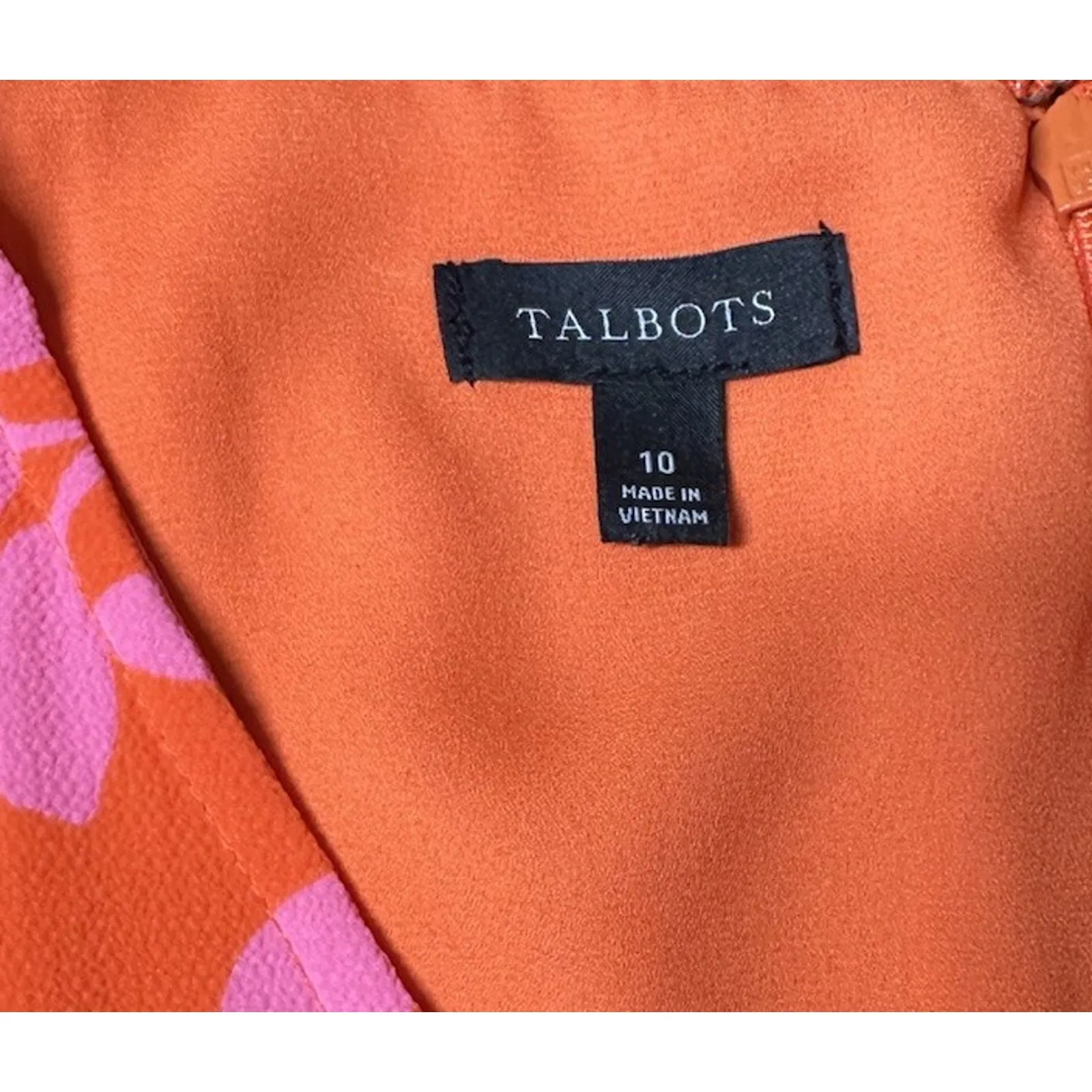 Talbots Dress Womens 10 Orange Pink Button Up Fairy Whimsical Boho Cottagecore - Image 10