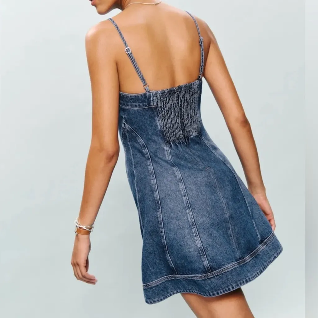 Reformation Elma Denim Mini Dress 6 - Image 6