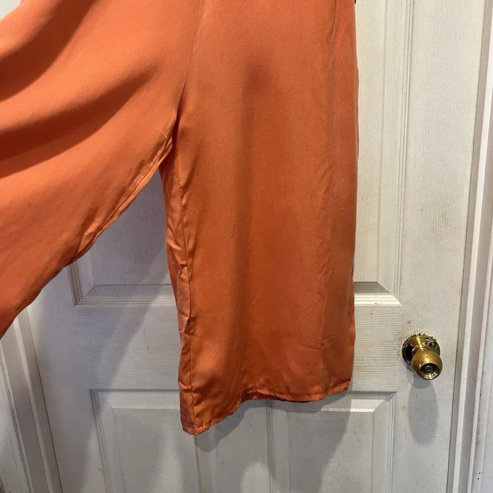 Bryn‎ Walker Tencel Flood Pants Orange Copper Lagenlook Wide Leg Size Large NWT - Image 2