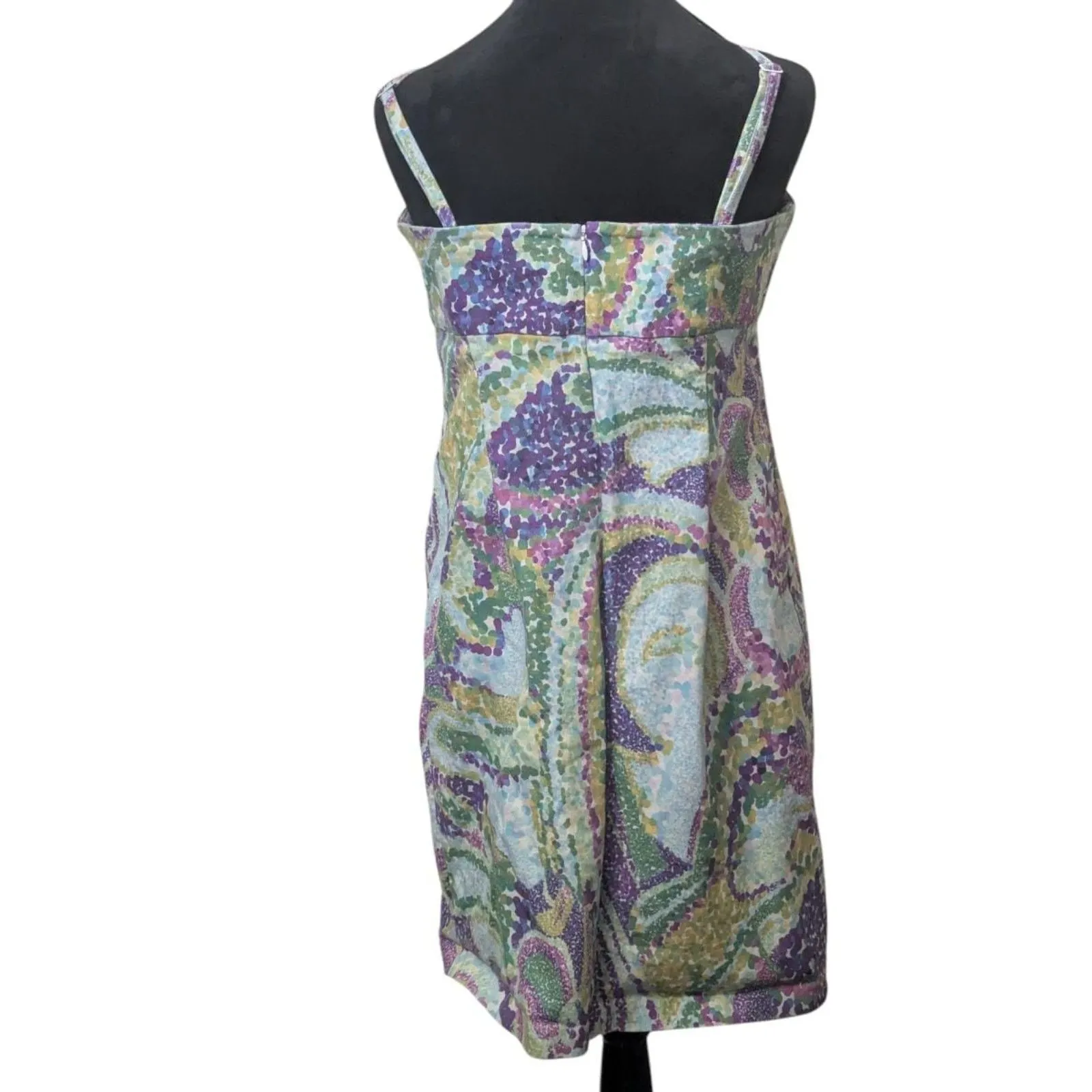 A Pea in the Pod Maternity Floral Mini Dress Abstract Pastel Pointillism - Image 9