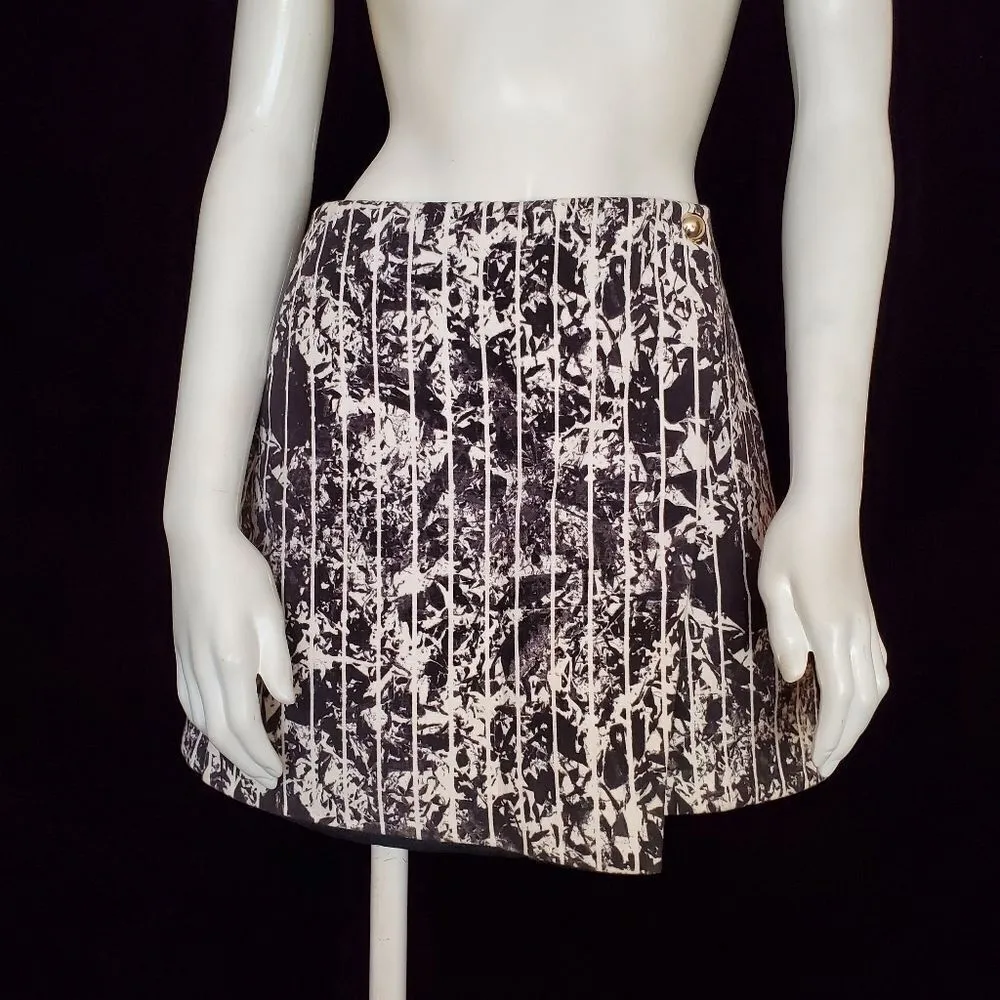 & Other Stories Gray & White Striped Patterned Faux Wrap Skirt (4) - Image 3