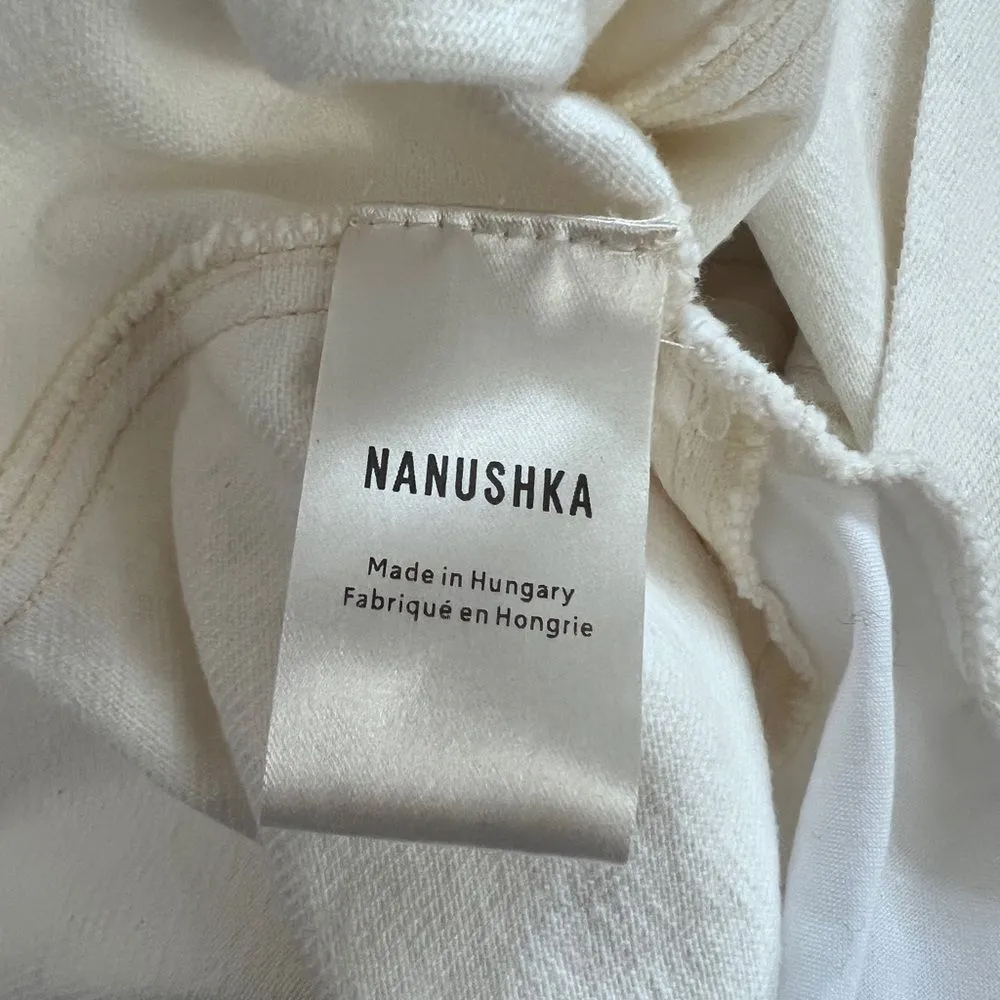 Nanushka Women's‎ White Denim 100% Cotton Moun Midi Dress XL - Image 8