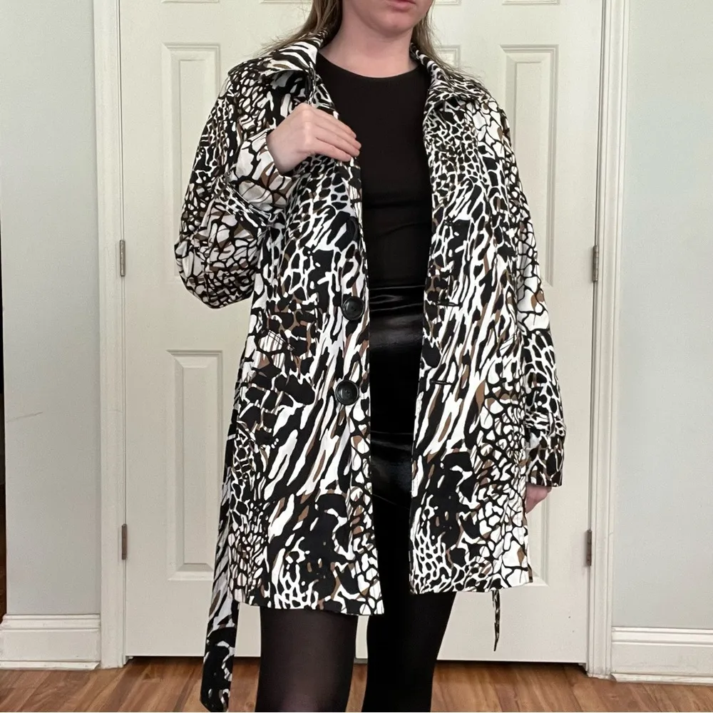 Appraisal | Animal Print Trench Coat Size M - Image 5