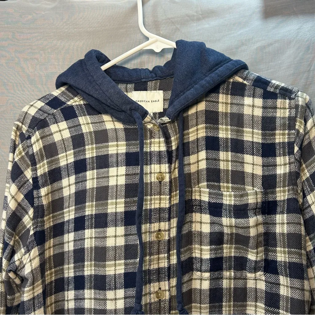 American Eagle hooded lightweight shirt jacket women’s XS - Image 6