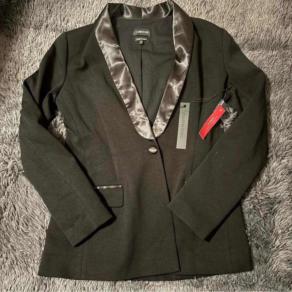 Carbon38 NWT Blazer Size Medium Black - Image 2