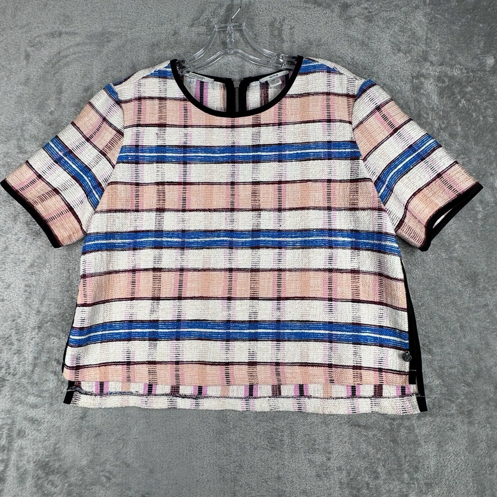Scotch & Soda Shirt‎ Womens Small White Blue Stripe Crop Route 22 Casual Preppy - Image 2