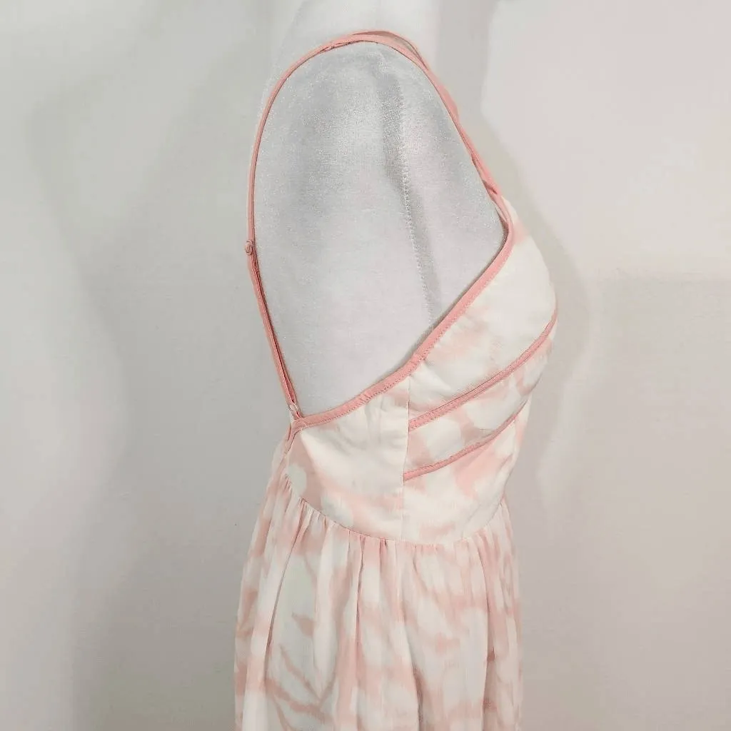 Adrea Pink and White Maxi Dress Size Small Pink Chiffon Wedding Guest Dress - Image 5