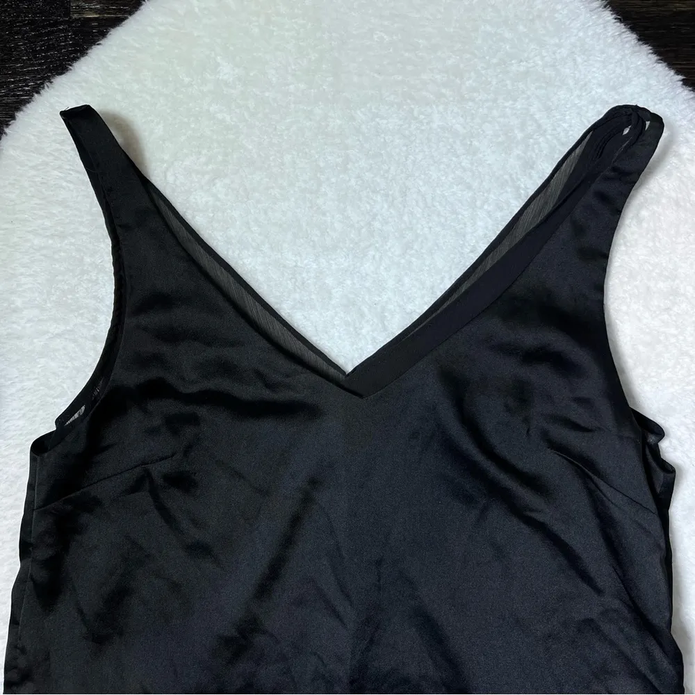 Black Satin and Tulle V Neck Cami - Image 2