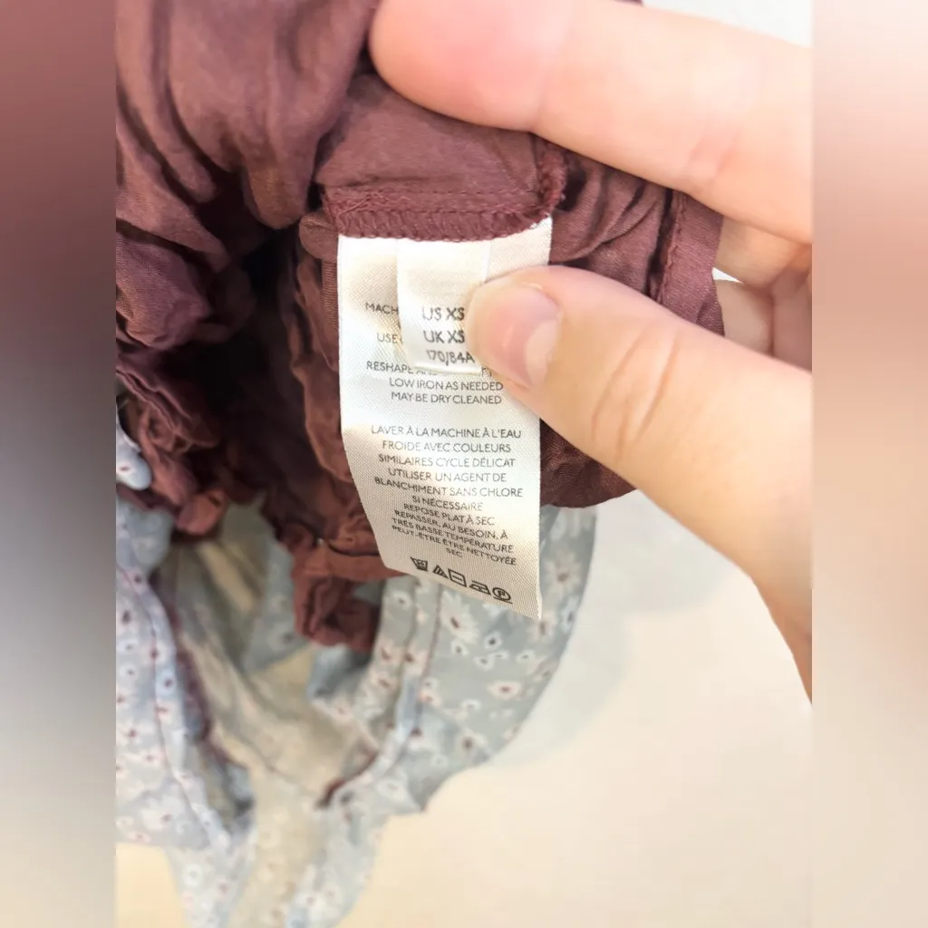 Free People Ditsy Floral Tessa  Ruched Dress in Storm Combo Size XS - Image 9