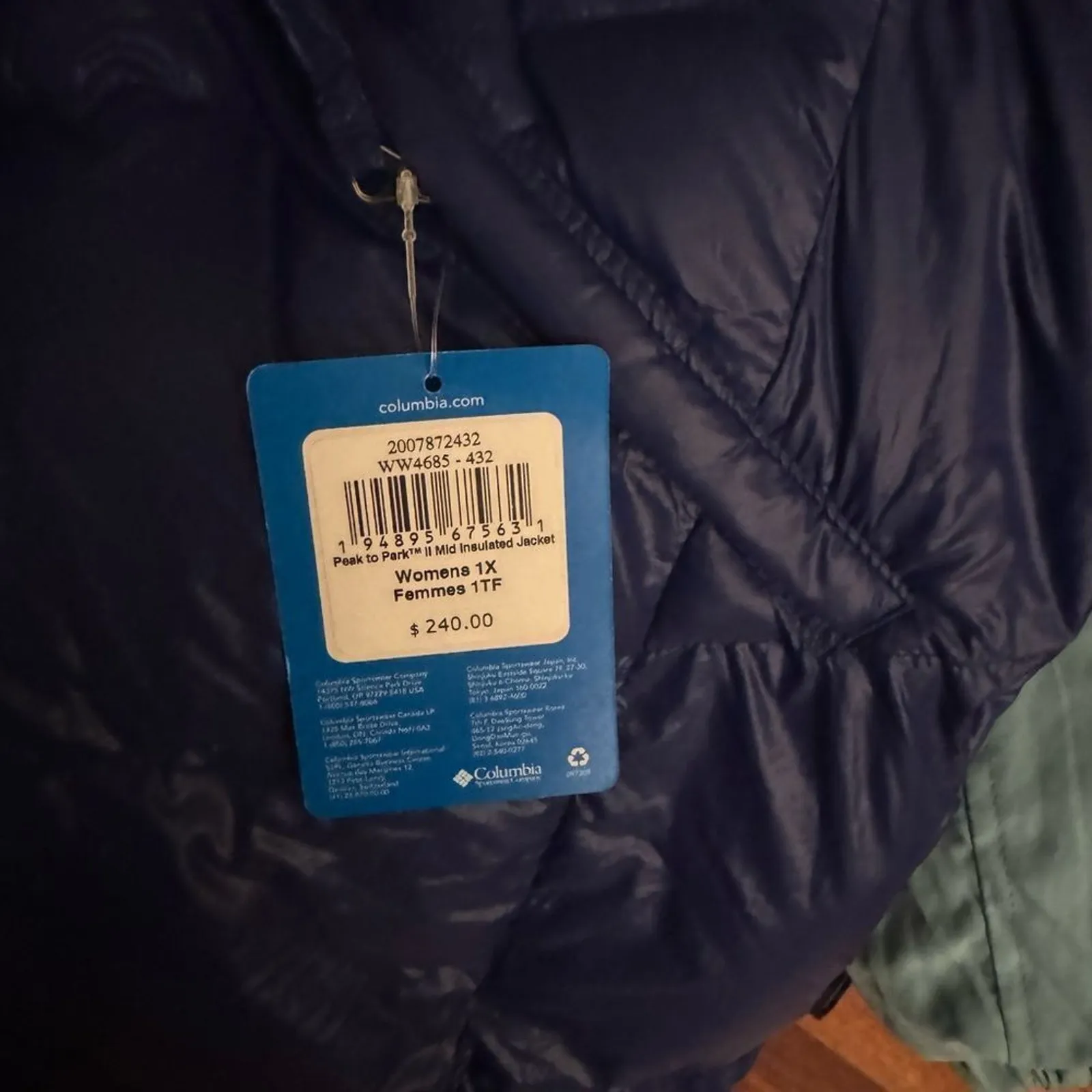 COLUMBIA Peak to Park II Mid Insulated Jacket Sapphire Gunmetal New w/ Tag $240 - Image 10