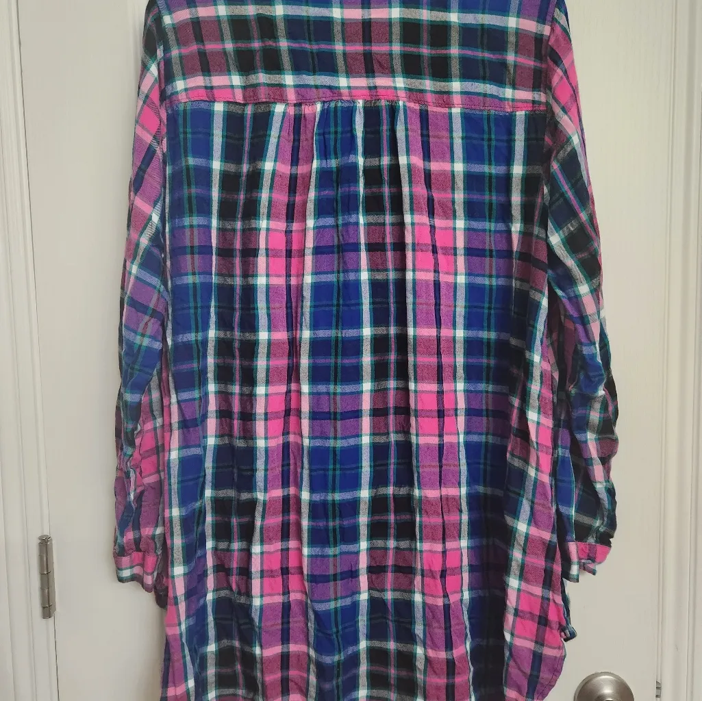 Lane Bryant 16  Colorful Plaid Button-Up Shirt - Image 7