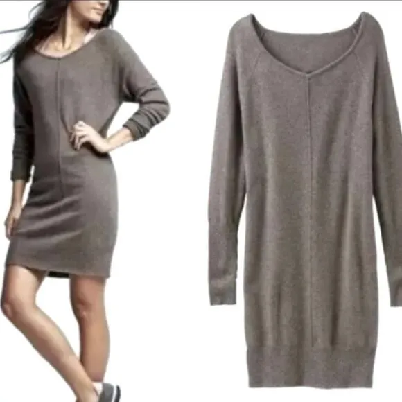 Athleta Cashmere Sweater Dress Adi Mudra Gray Grey Long Sleeve Womens Size Small - Image 2