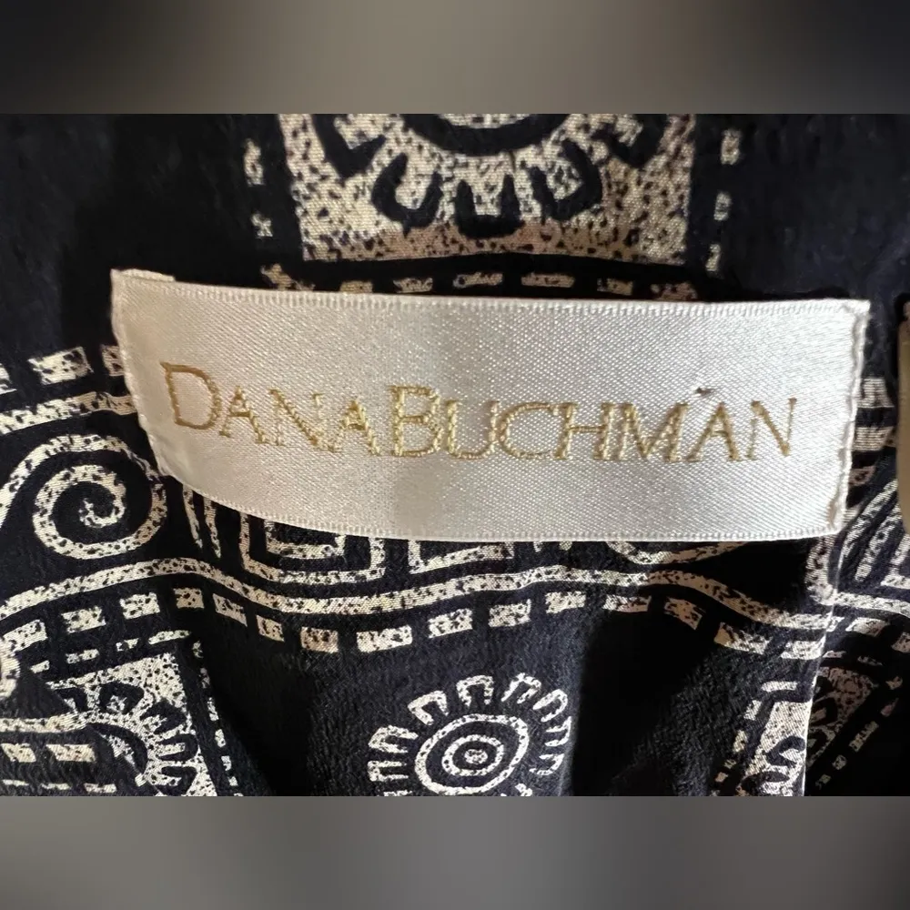 Dana Buchman 100% silk multicolored tunic top Stamped Lightweight blouse Size 12 - Image 11