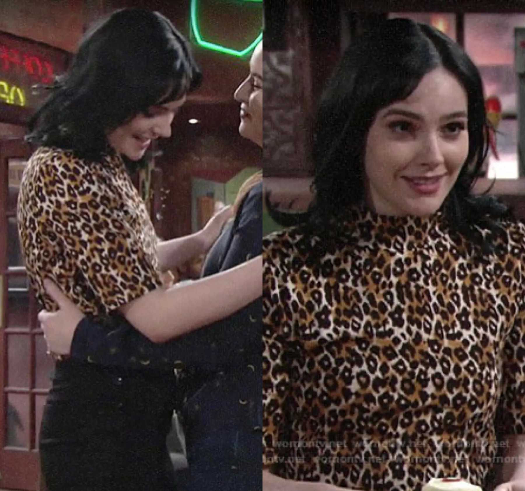 NWT $60  Brown Leopard Short Sleeve Turtleneck S - Image 9